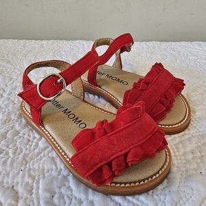 OTTER MOMO Little Girls Red Strappy Sandals